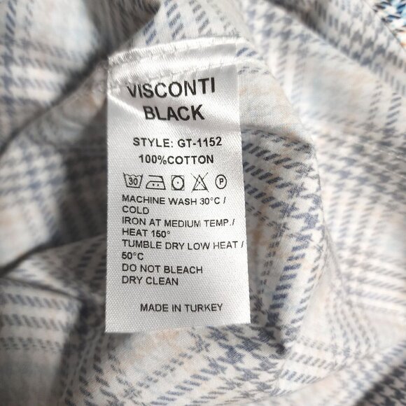 Visconti Black Mens Button Down Shirt Long Sleeve Cotton Medium‎ New GT-1152 - Picture 13 of 15